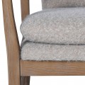 Luxusní retro houpací křeslo Armonia s šedým čalouněním a jasanovou konstrukcí v hnědé barvě 91 cm