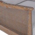 Luxusní retro křeslo Armonia z jasanového dřeva s vídeňským výpletem a šedým čalouněním ve tvaru obdélníkových polštářů 89 cm