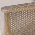 Luxusní retro dvoumístná sedačka Armonia z jasanového dřeva s vídeňským výpletem a šedým čalouněním 120 cm