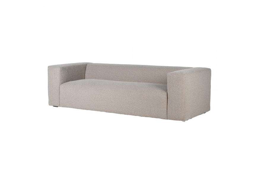 Luxusní moderní čtyřmístná sedačka Eleganza obdélníková s taupé šedým potahem s plstěným designem 250 cm