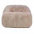 Luxusní glamour kožešinové křeslo Cloudy v taupe hnědé barvě s oblými tvary bez nožiček 95 cm