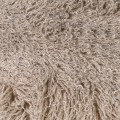 Luxusní glamour dvoumístná obdélníková lavice Cloudy s kožešinovým sedadlem v taupé hnědé barvě a dřevěnýma nohama 170 cm