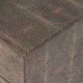Industriální hnědá komoda Baron s povrchem se shangreenovým designem a černou kovovou konstrukcí se třemi zásuvkami 67 cm