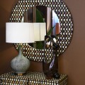 Designová art deco keramická stolní lampa Reya s designem zelené šagrénové kůže a zlatým detailem 70 cm