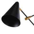 Luxusní art deco černá stojací lampa Twin se čtyřmi stínítky a mramorovou podstavou 174 cm