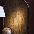 Luxusní vintage šatní skříň Pierot s klenutým obloukem a geometrickou úchytkou z hnědého reckylovaného dřeva 202 cm