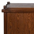 Luxusní retro třídveřový příborník Malvina z recyklovaného dubového dřeva v teplé hnědé barvě s policí 160 cm