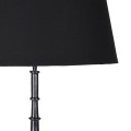 Moderní černá stojací lampa Nero s kovovou nohou a lněným stínítkem 168 cm