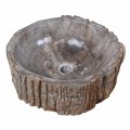 Luxusní umyvadlo Fossilia z leštěného zkamenělého dřeva v přírodní hnědé barvě 41 cm