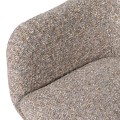 Designové čalouněné křeslo Cone s béžovým melírovaným potahem s kuželovou nohou 80 cm