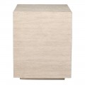 Moderní mramorový příruční stolek Cube Travertino v krémovém odstínu v obdélníkovém tvaru 50 cm