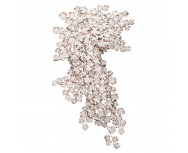 Vintage kovová nástěnná lampa Vine Leaf se zlatou patinou v bílé barvě 120 cm