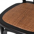 Vintage ratanová jídelní židle Noir Bentwood s černým lakovaným rámem bez bočních opěrek 91 cm Vintage ratanová jídelní židle Noir Bentwood s černým lakovaným rámem bez bočních opěrek 91 cm