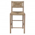 Designová etno barová židle Nara z jilmového dřeva s výpletem z mořské trávy v zeleno hnědé barvě 96 cm Designová etno barová židle Nara z jilmového dřeva s výpletem z mořské trávy v zeleno hnědé barvě 96 cm