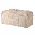 Luxusní dvoumístná kožešinová lavice Louna z jehněčí vlny v krémové barvě s dlouhým vlasem v obdélníkovém tvaru 110 cm Luxusní dvoumístná kožešinová lavice Louna z jehněčí vlny v krémové barvě s dlouhým vlasem v obdélníkovém tvaru 110 cm