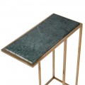 Designový art deco příruční stolek Nashik s obdélníkovou vrchní deskou ze zeleného mramoru s lesklou zlatou konstrukcí 60 cm Designový art deco příruční stolek Nashik s obdélníkovou vrchní deskou ze zeleného mramoru s lesklou zlatou konstrukcí 60 cm