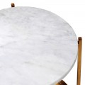 Glamour kulatý bílý příruční stolek Augustin s mramorovou vrchní deskou s úložnou policí z kovu ve zlaté barvě 53 cm Glamour kulatý bílý příruční stolek Augustin s mramorovou vrchní deskou s úložnou policí z kovu ve zlaté barvě 53 cm