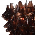 Luxusní glamour lustr Autumn z hnědého tónovaného skla se stínítkem s designem listů 80 cm Luxusní glamour lustr Autumn z hnědého tónovaného skla se stínítkem s designem listů 80 cm