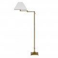 Luxusní glamour stojací lampa Tarkten se zlatou konstrukcí s nastavitelným ramenem a bílým hranatým stínítkem 143 cm Luxusní glamour stojací lampa Tarkten se zlatou konstrukcí s nastavitelným ramenem a bílým hranatým stínítkem 143 cm