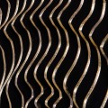 Designový art deco čtvercový obraz Modern Wave s plastickým kruhem v černé barvě se zlatým akcentem 100 cm Designový art deco čtvercový obraz Modern Wave s plastickým kruhem v černé barvě se zlatým akcentem 100 cm