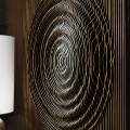 Designový art deco čtvercový obraz Modern Wave s plastickým kruhem v černé barvě se zlatým akcentem 100 cm Designový art deco čtvercový obraz Modern Wave s plastickým kruhem v černé barvě se zlatým akcentem 100 cm