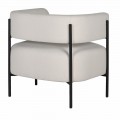 Moderní buklé křeslo Chevert s potahem v bílé barvě a černými minimalistickými kovovými nožičkami 77 cm Moderní buklé křeslo Chevert s potahem v bílé barvě a černými minimalistickými kovovými nožičkami 77 cm