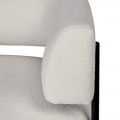 Moderní buklé křeslo Chevert s potahem v bílé barvě a černými minimalistickými kovovými nožičkami 77 cm Moderní buklé křeslo Chevert s potahem v bílé barvě a černými minimalistickými kovovými nožičkami 77 cm