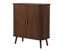 Modern&iacute; masivn&iacute; dvoudveřov&yacute; př&iacute;born&iacute;k Benedict v ořechov&eacute; hněd&eacute; barvě se zlat&yacute;mi kovov&yacute;mi &uacute;chyty 90 cm