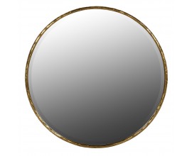 Glamour z&aacute;věsn&eacute; zrcadlo Loper s tenk&yacute;m r&aacute;mem ve zlat&eacute; barvě z kovu se strukturou
