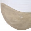 Luxusní moderní oválná váza Ello z terakoty v bílé a béžové barvě s asymetrickým minimalistickým zdobením 80 cm