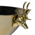 Designová glamour nádoba na šampaňské Darla ve zlaté barvě s úchyty ve tvaru jeleních hlav 80 cm