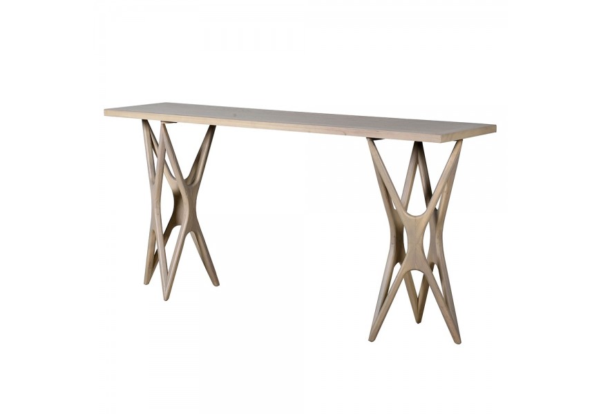 Luxusní moderní konzolový stolek Estrella s designovýma nohama ve světle hnědé barvě 175 cm
