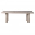 Luxusní skandinávský obdélníkový jídelní stůl Jonas z recyklovaného dřeva v krémové béžové barvě 220 cm
