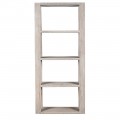 Luxusní skandinávský masivní regál Jonas se čtyřmi policemi a minimalistickým designem v krémové barvě 200 cm