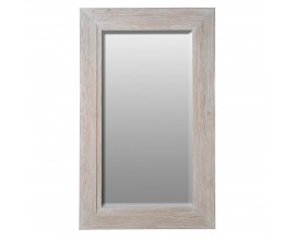 Luxusní moderní masivní vysoké zrcadlo Jonas s obdélníkovým rámem z recyklovaného dřeva s minimalistickým hladkým designem a přiznanou strukturou letokruhů ve světlém krémově béžovém provedení