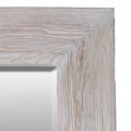 Luxusní skandinávské obdélníkové zrcadlo Jonas s masivním dřevěným rámem v krémové béžové barvě s kresbou letokruhů 190 cm