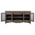 Luxusní venkovský čtyřdveřový příborník Selton s policemi a šuplíky z masivního dřeva v hnědé barvě s vintage efektem 190 cm