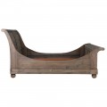 Luxusní venkovská masivní manželská postel Helmar se zahnutým čelem a patou v naturální hnědé barvě s vintage efektem 167 cm