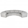 Luxusn&iacute; modern&iacute; půlkruhov&aacute; &scaron;estim&iacute;stn&aacute; sedačka Jules s b&iacute;l&yacute;m strukturovan&yacute;m potahem 375 cm