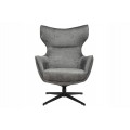Moderní designové otočné křeslo Krespa s šedým sametovým potahem a tvarovanou vysokou opěrkou s možností zaklonění 73 cm