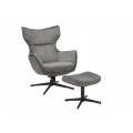 Moderní designové otočné křeslo Krespa s šedým sametovým potahem a tvarovanou vysokou opěrkou s možností zaklonění 73 cm