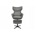 Moderní designové otočné křeslo Krespa s šedým sametovým potahem a tvarovanou vysokou opěrkou s možností zaklonění 73 cm