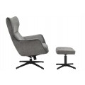 Moderní designové otočné křeslo Krespa s šedým sametovým potahem a tvarovanou vysokou opěrkou s možností zaklonění 73 cm