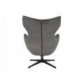 Moderní designové otočné křeslo Krespa s šedým sametovým potahem a tvarovanou vysokou opěrkou s možností zaklonění 73 cm