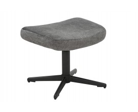 Moderní designová otočná podnožka Krespa s šedým sametovým potahem a černou kovovou nohou 45 cm