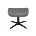 Moderní designová otočná podnožka Krespa s šedým sametovým potahem a černou kovovou nohou 45 cm
