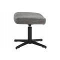 Moderní designová otočná podnožka Krespa s šedým sametovým potahem a černou kovovou nohou 45 cm