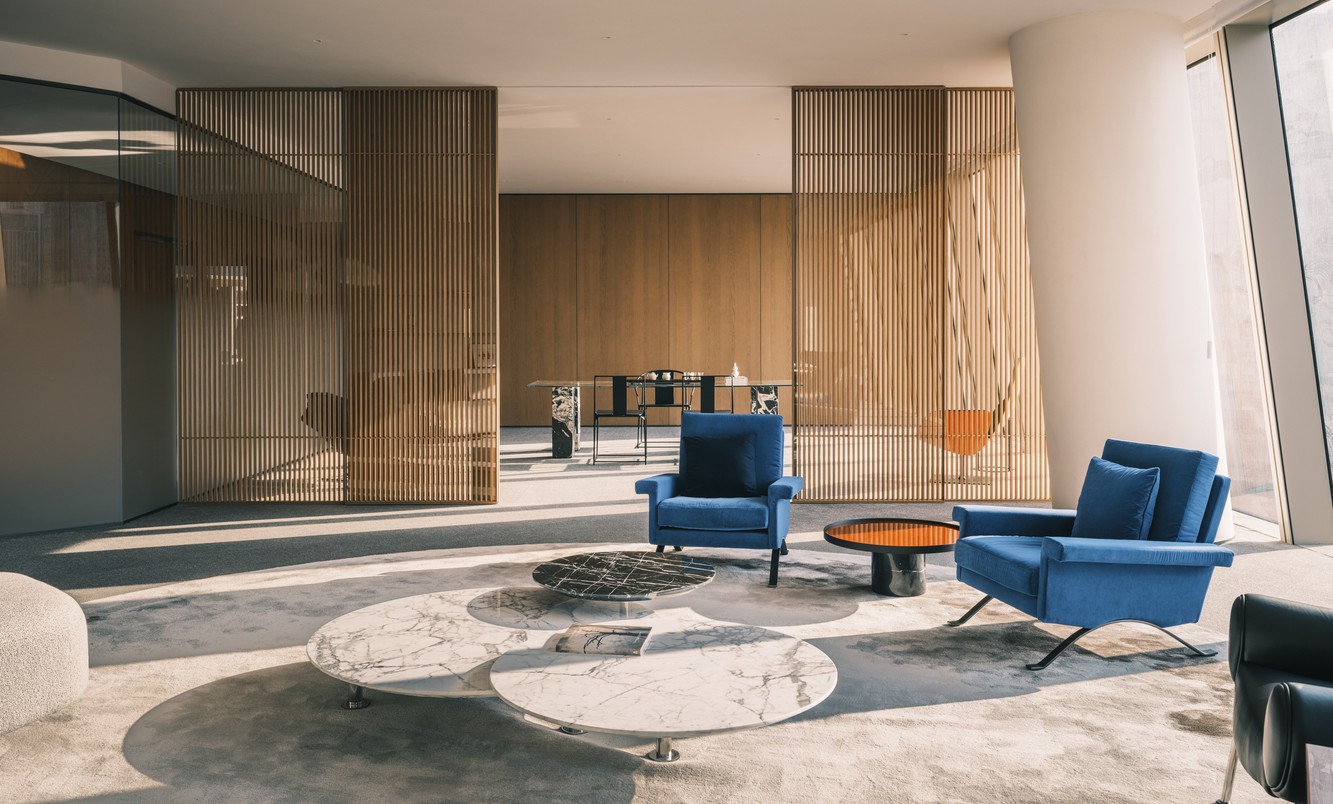Estila design obyvaci pokoj kresla modre