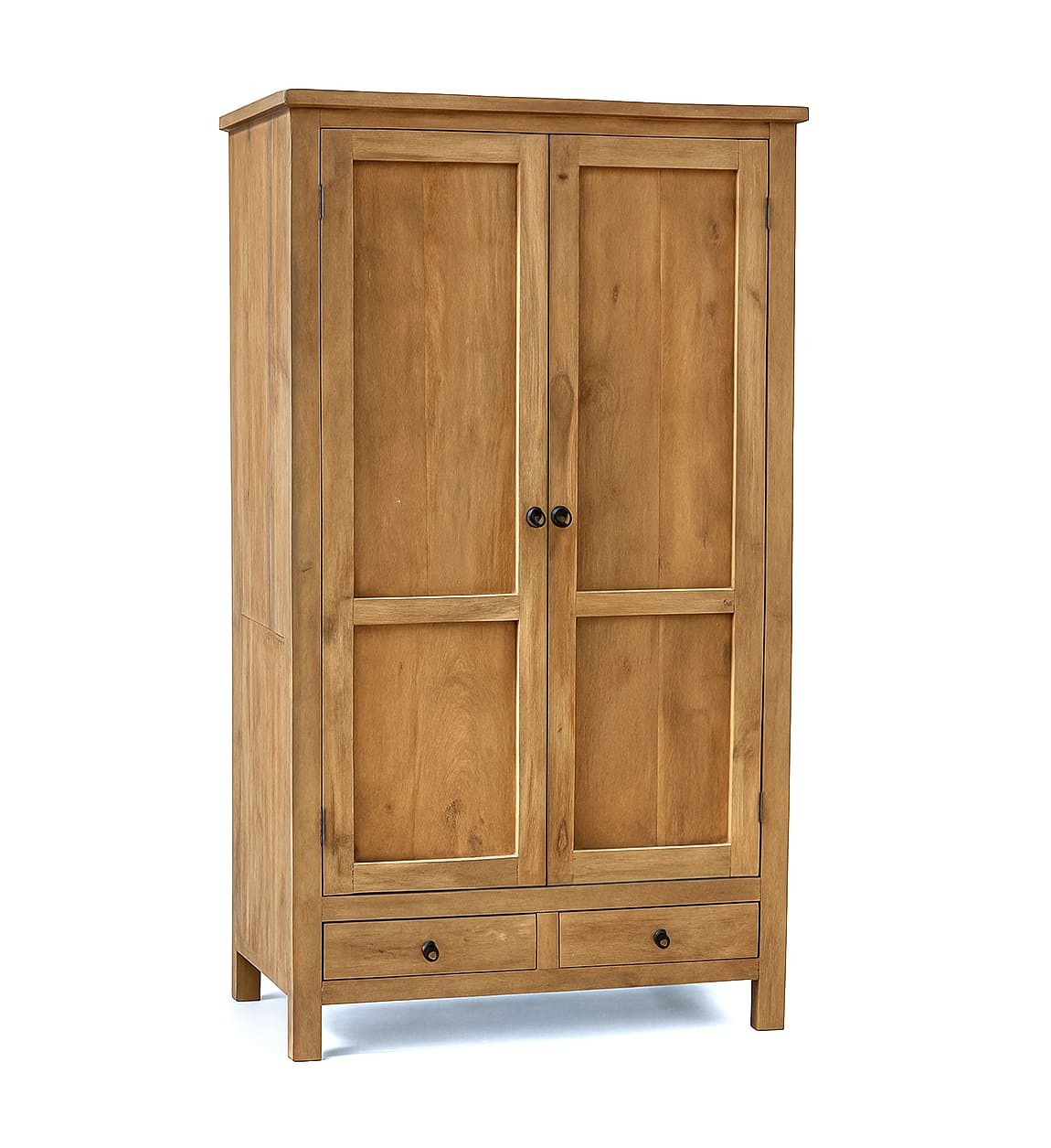 Estila Produkt Luxusní venkovská dvoudveřová šatní skříň Granaire se dvěma šuplíky z hnědého teakového dřeva s vintage efektem 180 cm