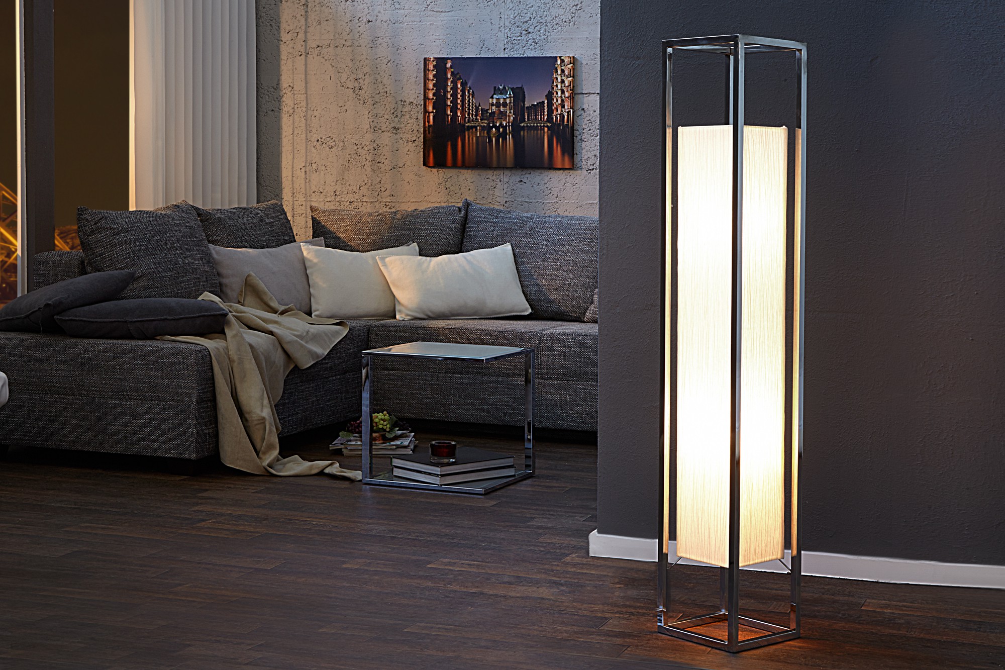 Estila Luxusní designová stojací lampa Agapune 120 cm bílá